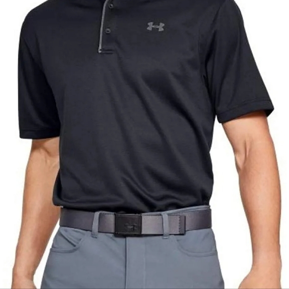 Under Armour Men's Tech Golf Polo Shirt Men Large Black New - Picture 3 of 4